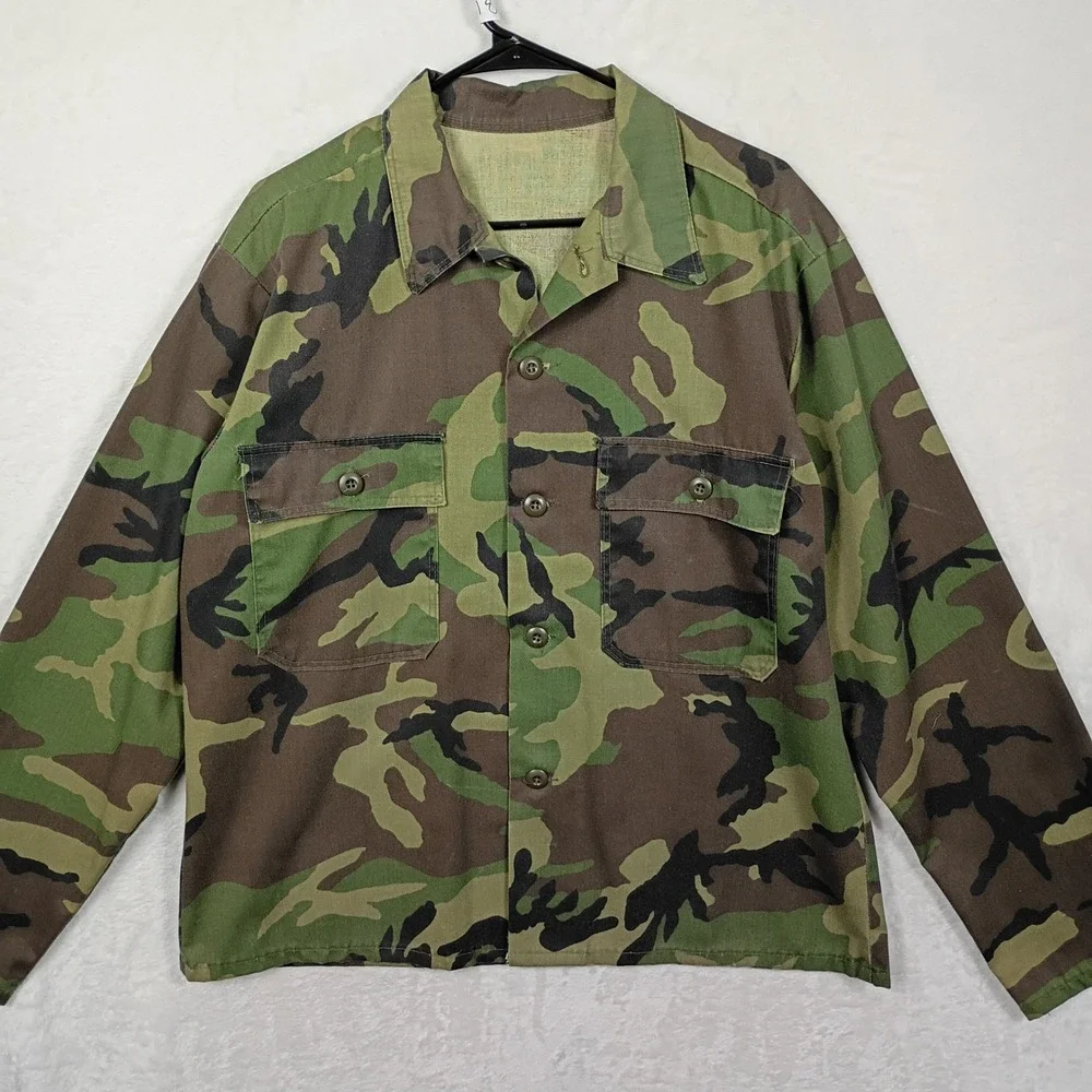 Camo Shirt‎ Jacket Mens Large Green Woodland Utility Gorpcore Hiking Army Marine